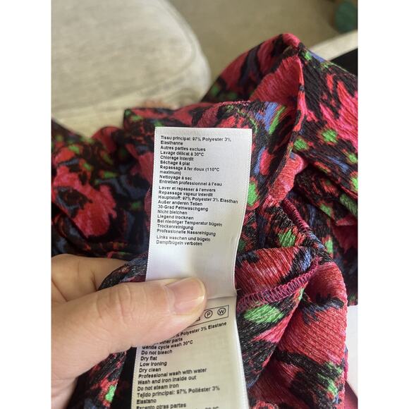 Women’s BA&SH Lab Diane Floral Dress Pink Red Size Small - Picture 7 of 7